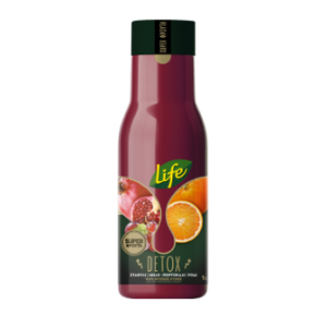 Χυμός Life "Detox" Σταφύλι Μήλο Πορτοκάλι Ρόδι - "Detox" Grape Apple Orange Pomegranate 400ml, 1lt