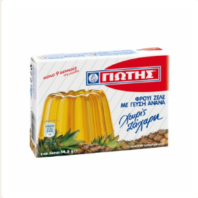 Ζελέ με γεύση ανανά,χωρίς ζάχαρη  - Pineapple jelly mix without sugar 14,5gr ΓΙΩΤΗΣ