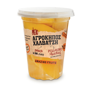 Ροδάκινο φρουτοσαλάτα - Fruit salad Peaches ''Αγρόκηπος Χαλβατζή''  400gr