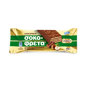 ΙΟΝ Σοκοφρέτα γάλακτος με φουντούκια   / Milk chocolate covered wafer with hazelnuts 38gr